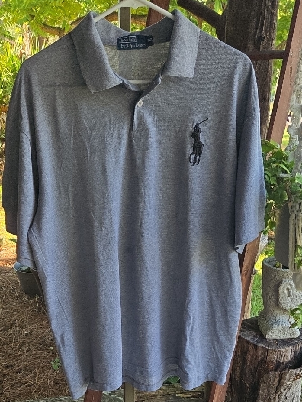Polo By Ralph Lauren Gray Polo Shirt With Big Pony At Chest Size XL
